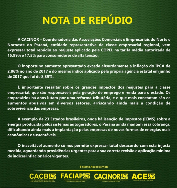 NOTA DE REPÚDIO