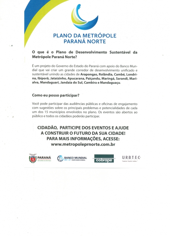 REUNIÃO PLANO DA METRÓPOLE PARANÁ NORTE