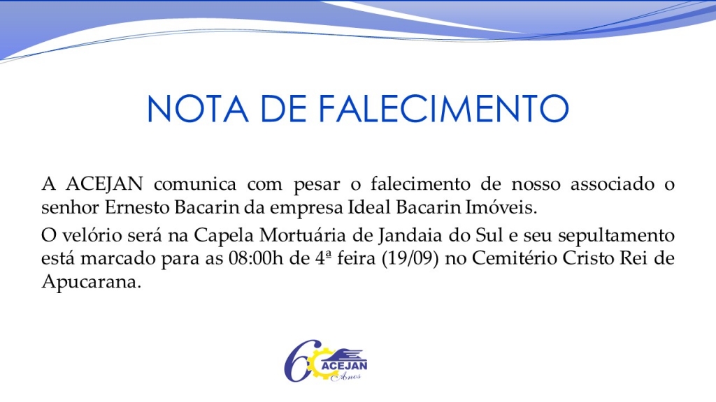 NOTA DE FALECIMENTO