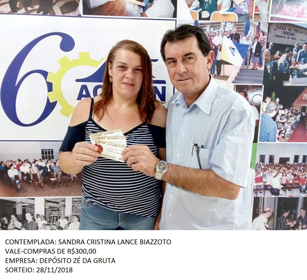 ACEJAN REALIZA ENTREGA DOS VALE-COMPRAS AOS CONTEMPLADOS DA CAMPANHA “NATAL SONHO DOURADO” 2018