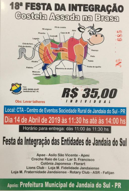 18ª FESTA DA INTEGRAÇÃO – COSTELA ASSADA NA BRASA