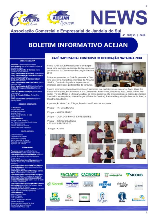 4° EDIÇÃO INFORMATIVO ONLINE ACEJAN.