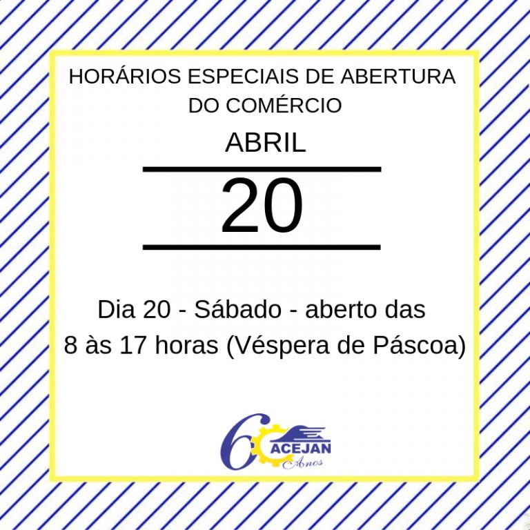 HORÁRIO ESPECIAL MÊS 04/2019 – VÉSPERA DE PÁSCOA
