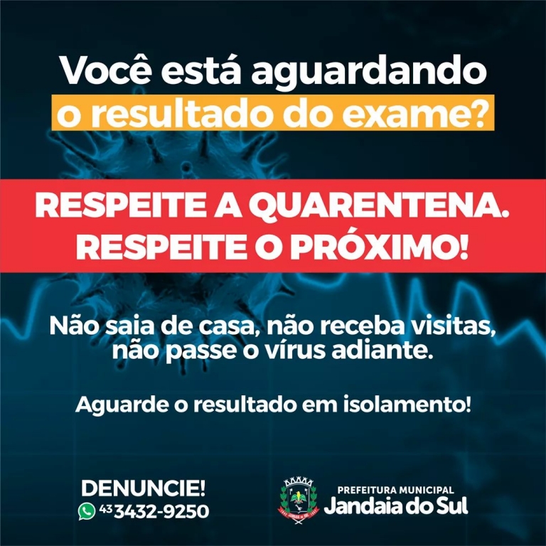 RESPEITE A QUARENTENA. RESPEITE O PRÓXIMO!