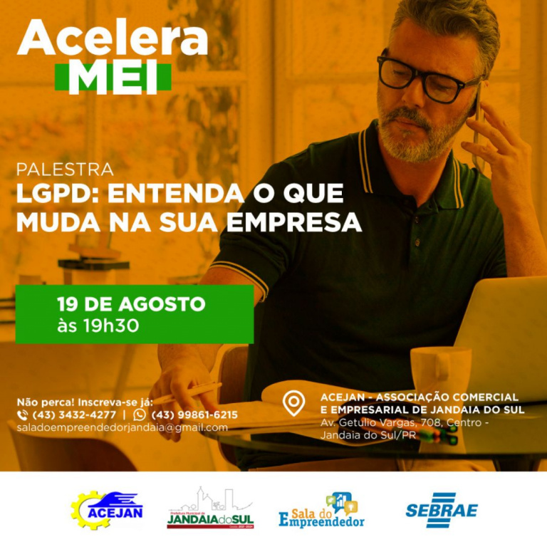 PALESTRA LGPD – ENTENDA O QUE MUDA NA SUA EMPRESA COM A LEI GERAL DE PROTEÇÃO DE DADOS