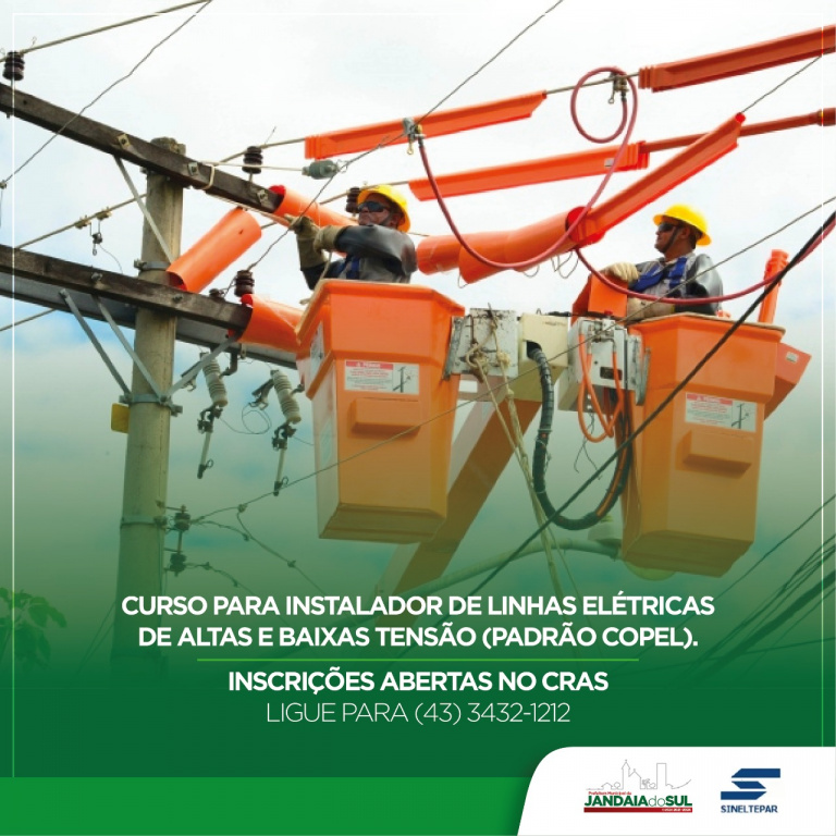 CURSO PARA INSTALADOR DE LINHAS ELÉTRICAS DE ALTAS E BAIXAS TENSÃO (PADRÃO COPEL)