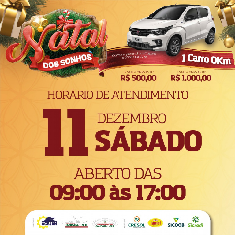 HORÁRIO ESPECIAL ABERTURA DO COMÉRCIO DE JANDAIA DO SUL