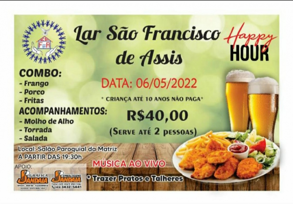 HAPPY HOUR LAR SÃO FRANCISCO DE ASSIS
