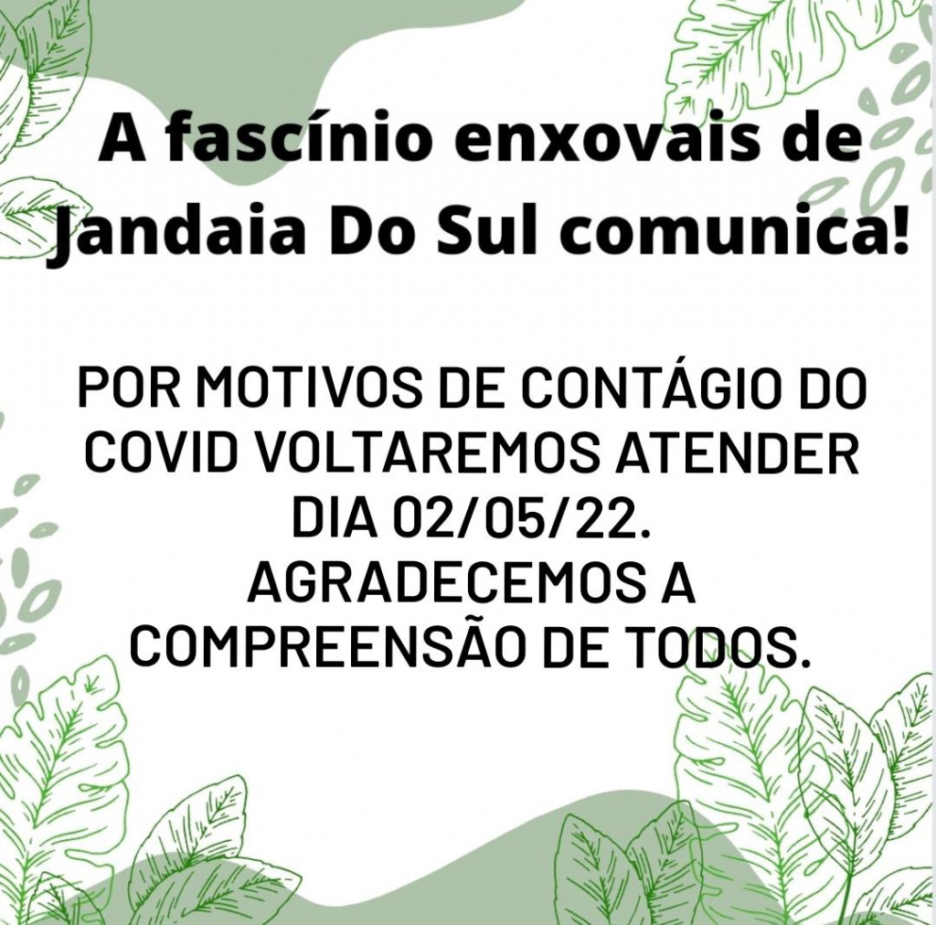 COMUNICADO FASCÍNIO ENXOVAIS