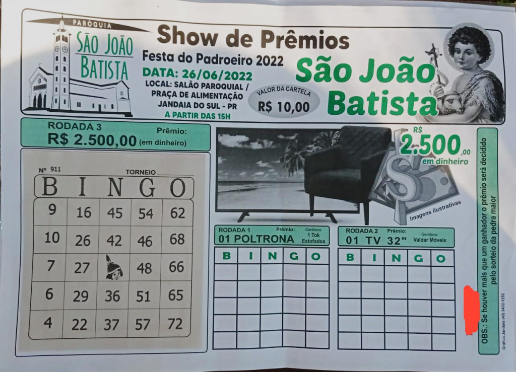SHOW DE PRÊMIOS FESTA DO PADROEIRO 2022