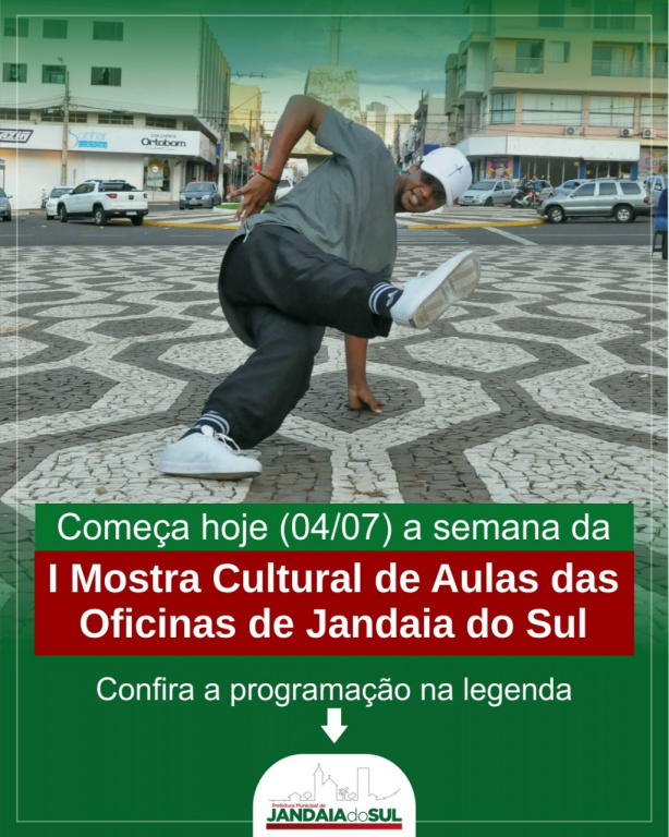 I MOSTRA CULTURAL DE AULAS DAS OFICINAS DO DEPARTAMENTO DE CULTURA DE JANDAIA DO SUL