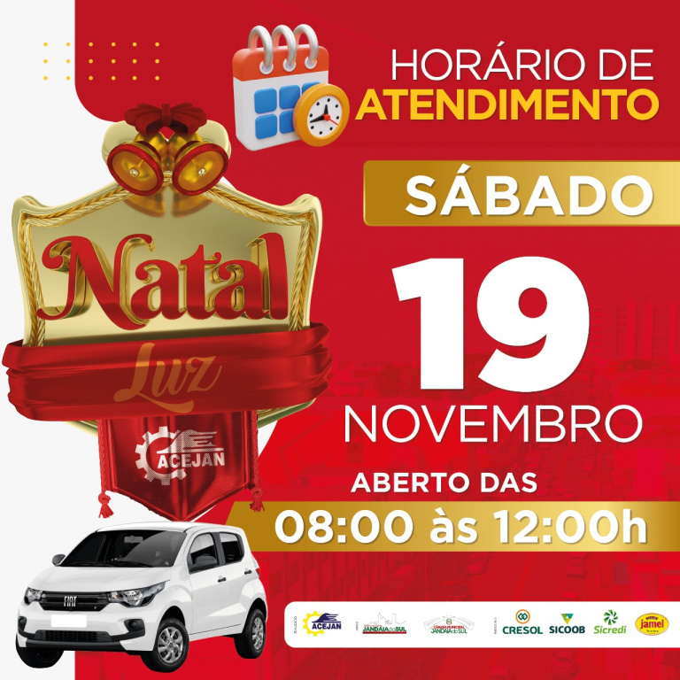 HORÁRIO DE ATENDIMENTO COMÉRCIO DE JANDAIA DO SUL