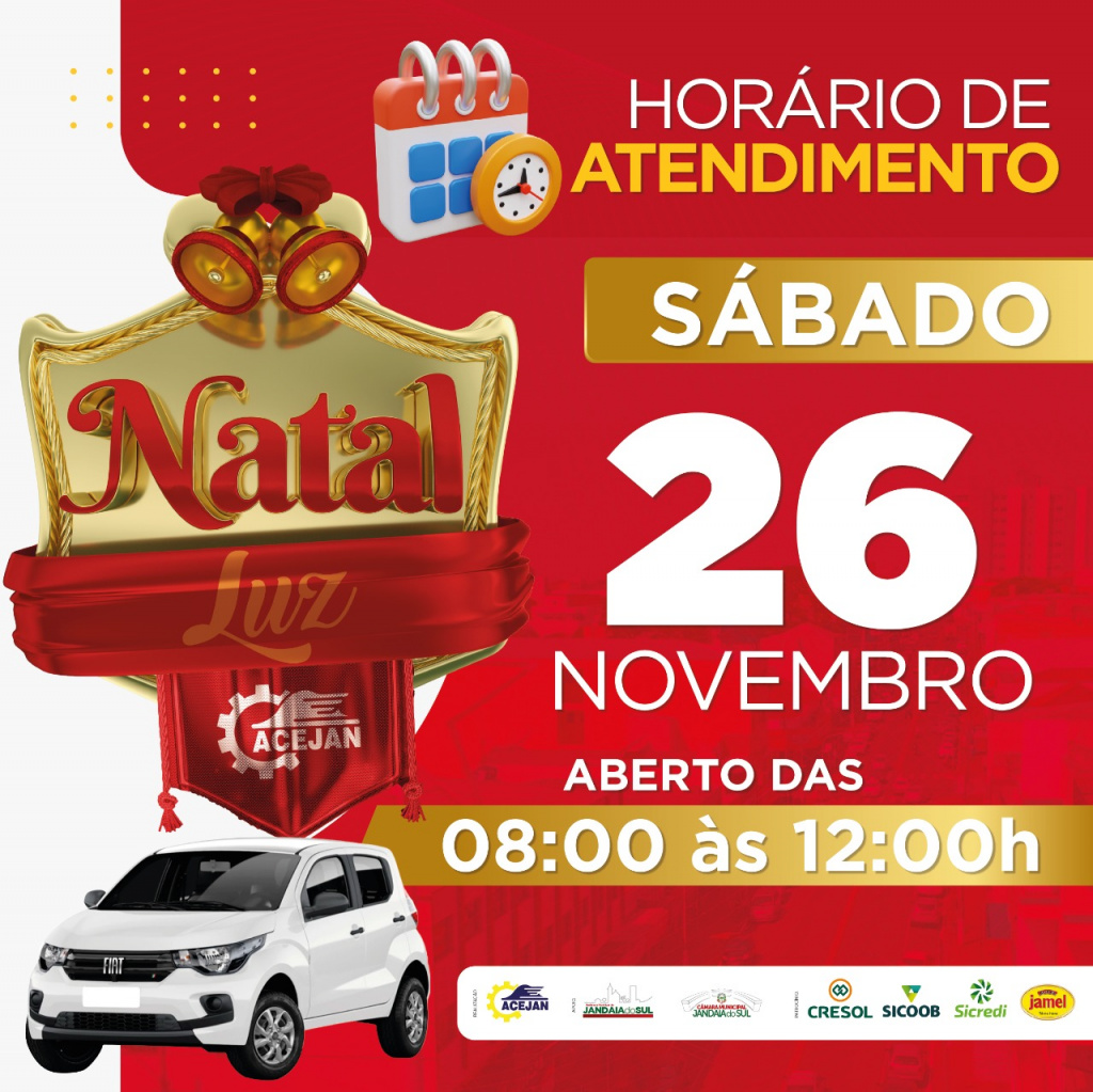 HORÁRIO DE ATENDIMENTO COMÉRCIO DE JANDAIA DO SUL