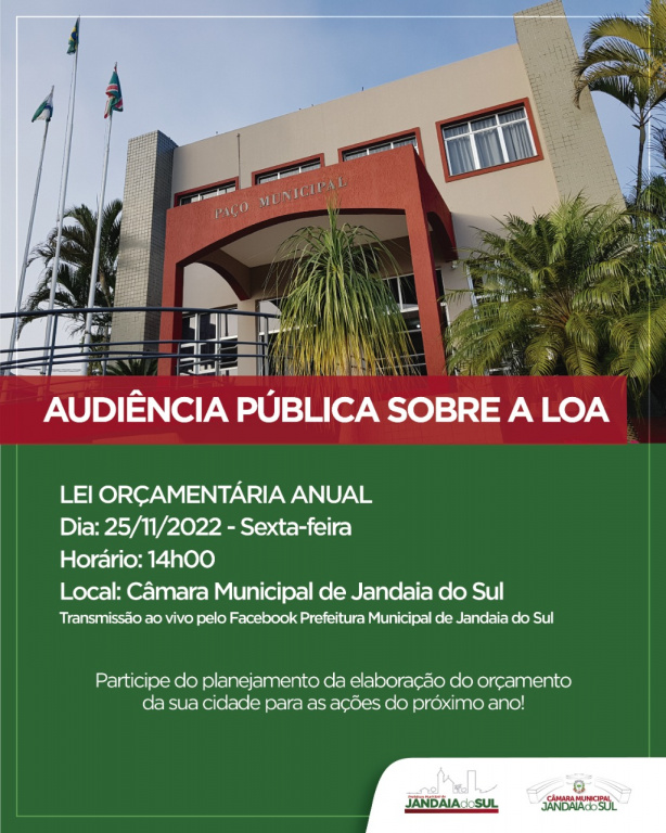 AUDIÊNCIA PÚBLICA SOBRE A LOA – LEI ORÇAMENTÁRIA ANUAL