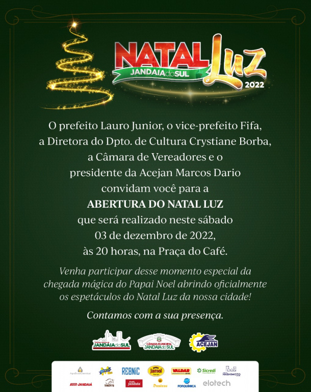 CONVITE ABERTURA DO NATAL LUZ 2022