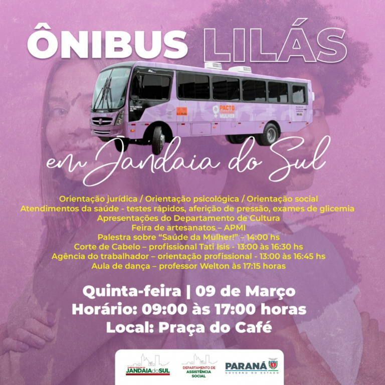 ÔNIBUS LILÁS EM JANDAIA DO SUL