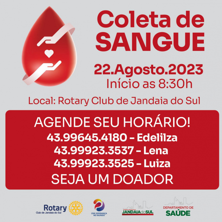 COLETA DE SANGUE NO ROTARY CLUB DE JANDAIA DO SUL
