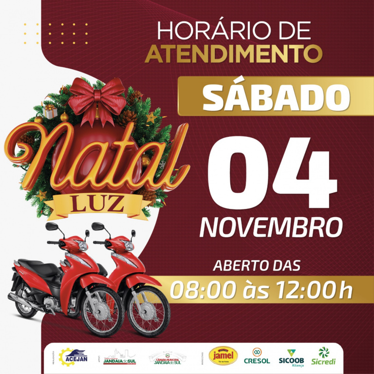 HORÁRIO DE ATENDIMENTO DO COMÉRCIO DE JANDAIA DO SUL