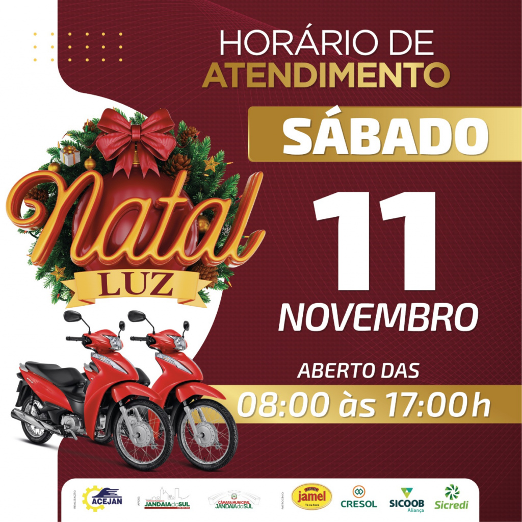 HORÁRIO ESPECIAL ABERTURA DO COMÉRCIO DE JANDAIA DO SUL
