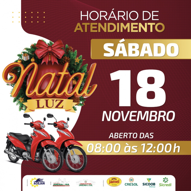 HORÁRIO DE ATENDIMENTO DO COMÉRCIO DE JANDAIA DO SUL
