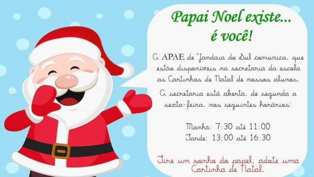 CARTINHAS DE NATAL DA APAE DE JANDAIA DO SUL