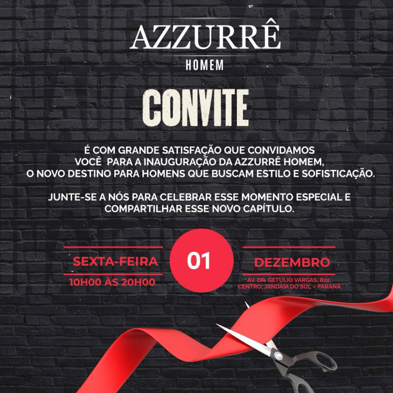 AZZURÊ HOMEM CONVIDA!
