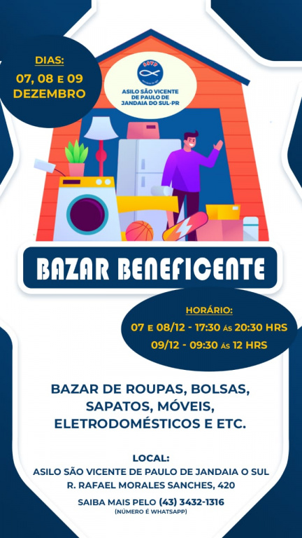 BAZAR BENEFICIENTE ASILO SÃO VICENTE DE PAULO DE JANDAIA DO SUL