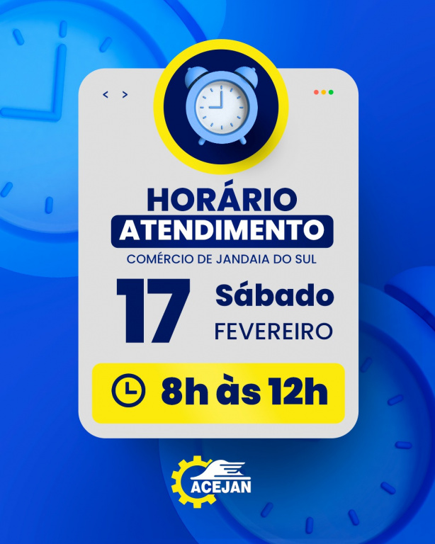 HORÁRIO DE ATENDIMENTO DO COMÉRCIO DE JANDAIA DO SUL