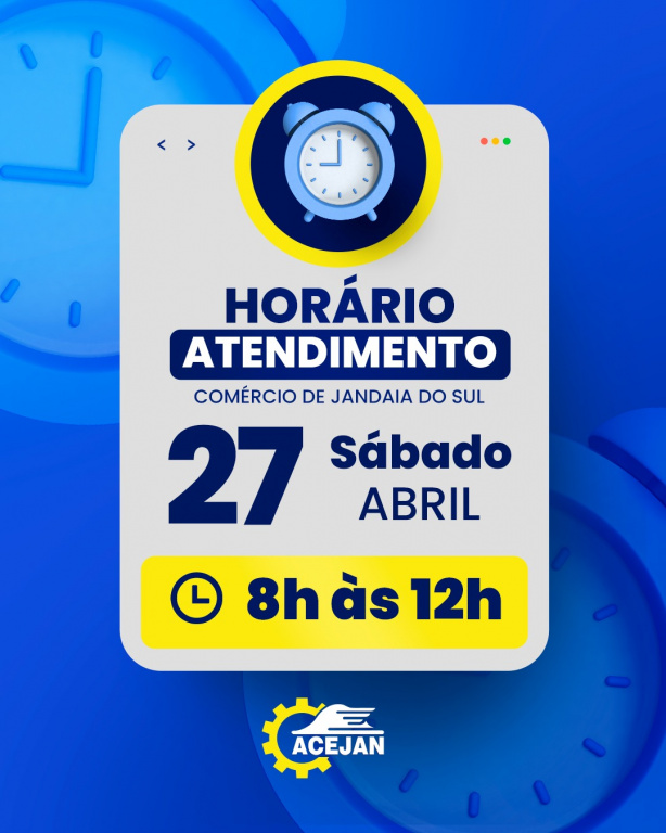 HORÁRIO DE ATENDIMENTO DO COMÉRCIO DE JANDAIA DO SUL