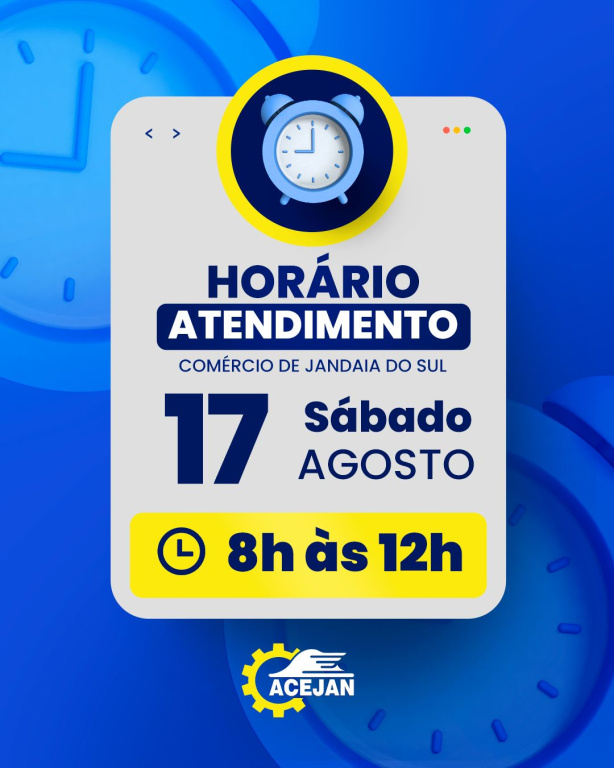HORÁRIO DE ATENDIMENTO DO COMÉRCIO DE JANDAIA DO SUL