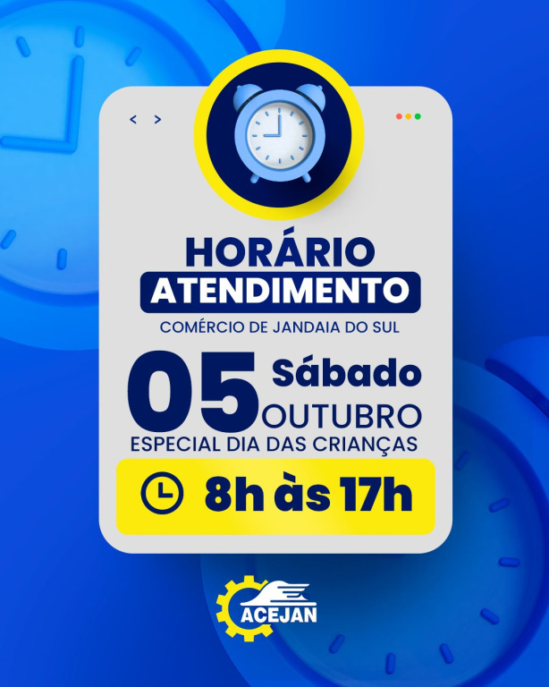 HORÁRIO ESPECIAL ABERTURA DO COMÉRCIO DE JANDAIA DO SUL