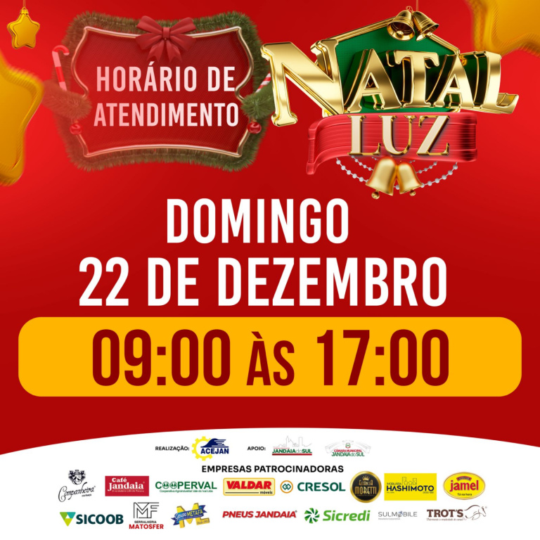 HORÁRIO ESPECIAL ABERTURA DO COMÉRCIO DE JANDAIA DO SUL
