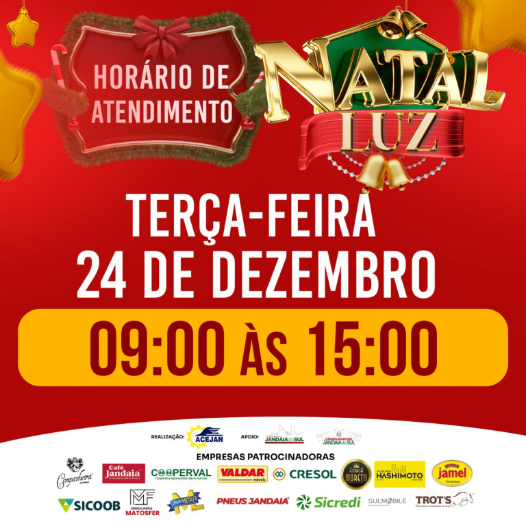 HORÁRIO ESPECIAL ABERTURA DO COMÉRCIO DE JANDAIA DO SUL