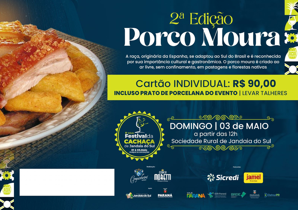 ACEJAN É PONTO OFICIAL DE VENDA DOS CARTÕES DA 2ª EDIÇÃO PORCO MOURA NO FESTIVAL DA CACHAÇA E FESTOQUEJAN