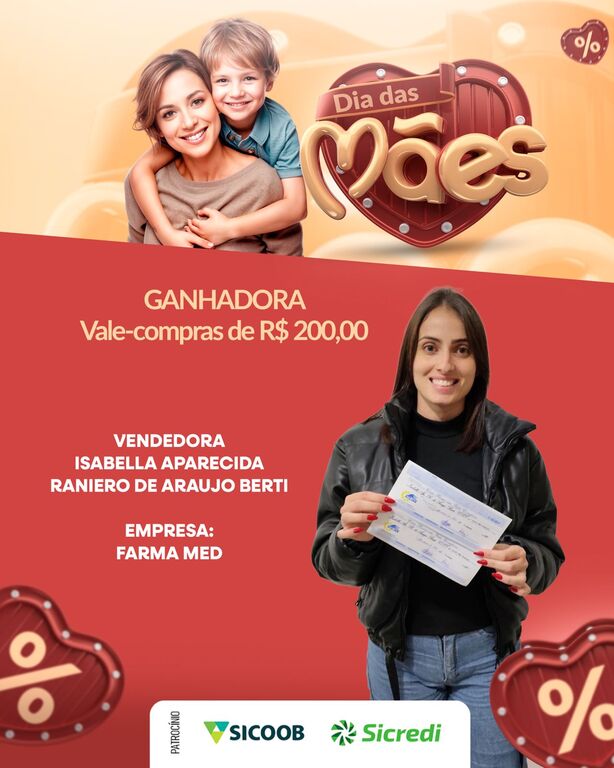 VENDEDORA CONTEMPLADA DA CAMPANHA DIA DAS MÃES ACEJAN 2026