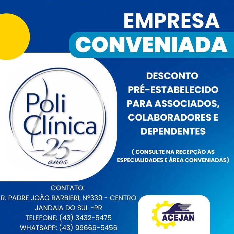 CONVÊNIO ACEJAN E POLI CLÍNICA