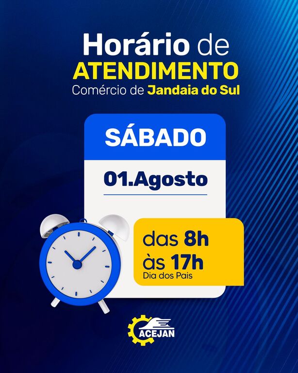 HORÁRIO ESPECIAL ABERTURA DO COMÉRCIO DE JANDAIA DO SUL