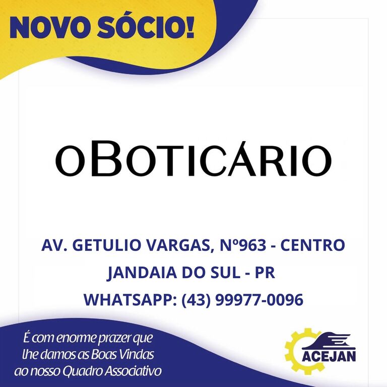 NOVO SÓCIO!